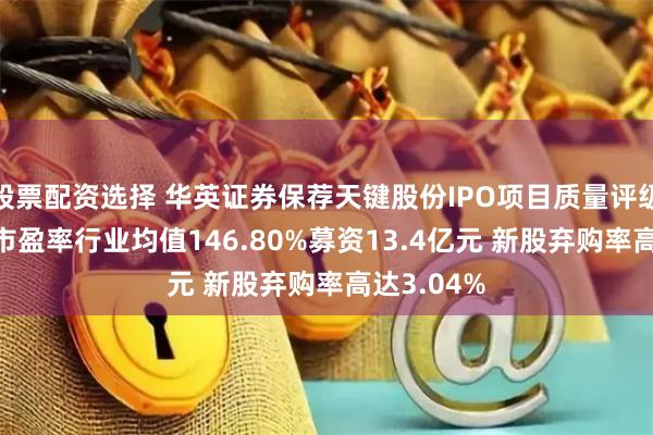 股票配资选择 华英证券保荐天键股份IPO项目质量评级C级 发行市盈率行业均值146.80%募资13.